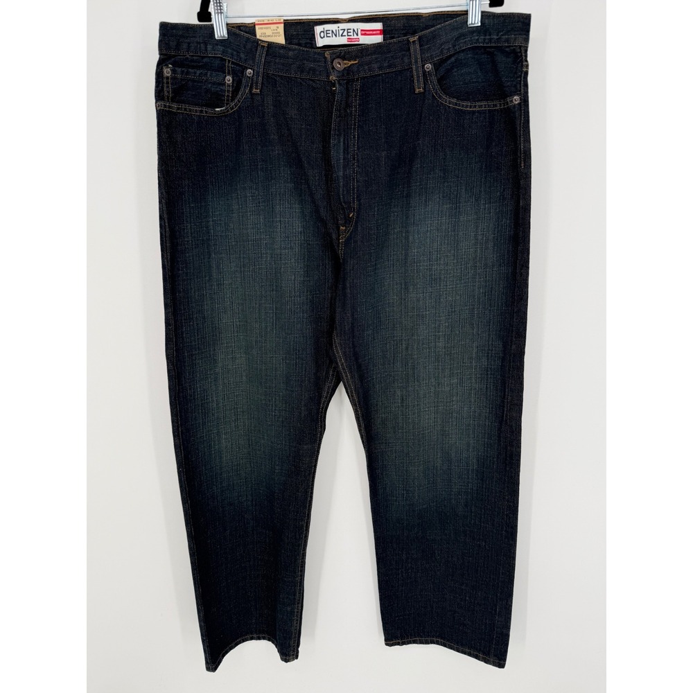 DENIZEN FROM LEVI'S 236 REGULAR FIT STRAIGHT LEG JEANS DARK WASH NWT 42X30
